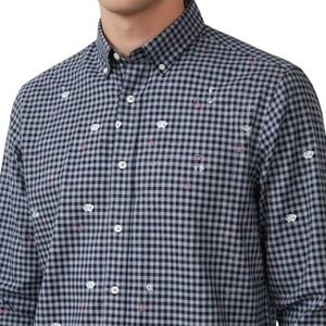 Cremieux XL Slim Fit Gingham Casino Poker Dice Embroidered Shirt Men's Vegas
